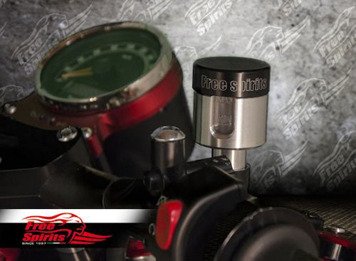 Free Spirits Brake Reservoir Kit for Nissin Brakes on the Triumph Bonneville, SE, T100, Black, Scrambler and Thruxton