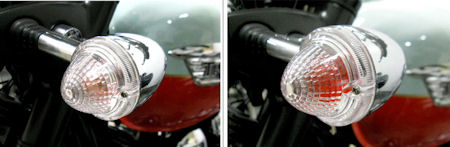 Clear Turn Signal Lens Kit with Bulbs for the Triumph Bonneville, T100, Black, SE, Thruxton and Scrambler