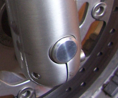 Polished Aluminum Front Axle Covers for the Triumph Rocket III