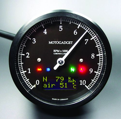 Motogadget Speedometer and Tachometer Gauge Cluster for the Triumph Bonneville, SE, T100, Thruxton and Scrambler