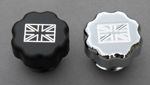 Union Jack Oil Filler Cap for the New Triumph Bonneville, T100, SE, Black, Thruxton, Scrambler, America and Speedmaster