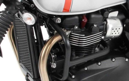 Hepco and Becker Black Engine Guard for the 2016 and newer Triumph Bonneville T100, T120, Bobber, Street Twin, Thruxton and Speedmaster