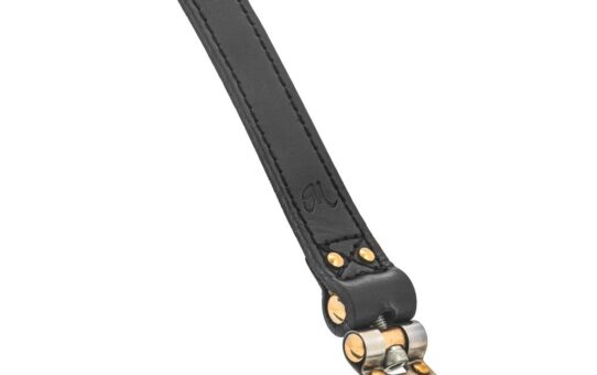 Motone The Beltane - Triumph Bobber and Speedmaster Battery Strap - Black Leather & Brass