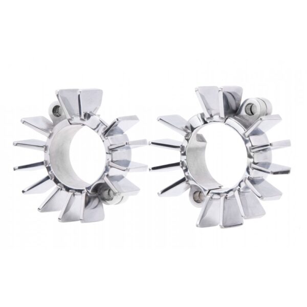 Motone Finned Exhaust Clamps – LC – Hand Polished Stainless Steel Triumph Bonneville T100, T120, Speed Twin 900, Street Twin, Street Cup, Street Scrambler, Scrambler 900, Speedmaster, Bobber, Scrambler 1200