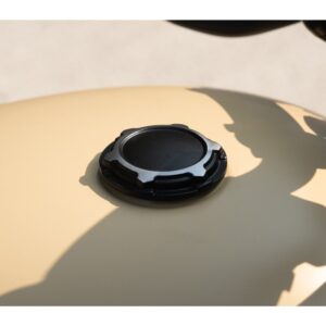 Motone TELSTAR Low Profile Fuel Gas Cap - Billet Aluminum - Black/Contrast Polished - Triumph Bonneville, Thruxton, Scrambler, America and Speedmaster, Bobber, Street Twin, Street Scrambler, Street Cup, T120, etc