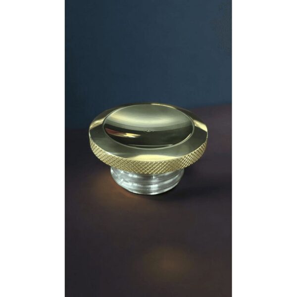 Motone JETSON Dished Low Profile Fuel Gas Cap - Billet Aluminum - BRASS - For The Triumph Bonneville, T100, T120, Scrambler, Thruxton, Speedmaster, Bobber, Street Twin, Speed Twin, etc