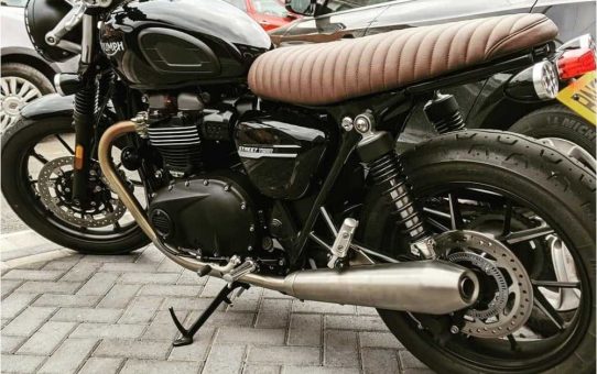 Motone The Viper- Low Profile Skinny Ribbed Seat - DARK TOBACCO BROWN 2016+ Liquid Cooled Triumph Bonneville T100, T120, Street Twin, Street Cup, Street Scrambler