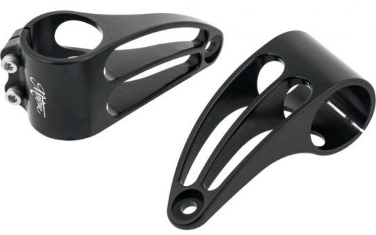 Motone Giger - Short Reach Headlight Brackets 41mm - Black Air Cooled Triumph Bonneville, T100, Black, Scrambler, Thruxton