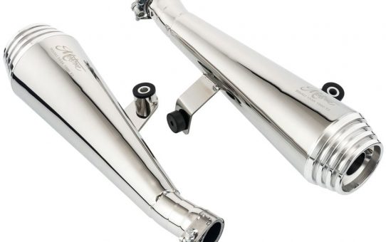 Motone Saturn V Polished Exhaust System / Mufflers for the Triumph T100 and T120