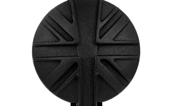 Monza Gas Cap Kit BLACK UNION JACK for the Triumph Bonneville, Scrambler, Thruxton, Speedmaster, Thunderbird and Legend, T120, T100, Street Twin, Street Scrambler, Street Cup and Bobber