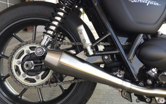 Dominator Shorty Performer Exhaust Water Cooled 2016+ Triumph Bonneville T120, T100, Street Twin and Street Cup